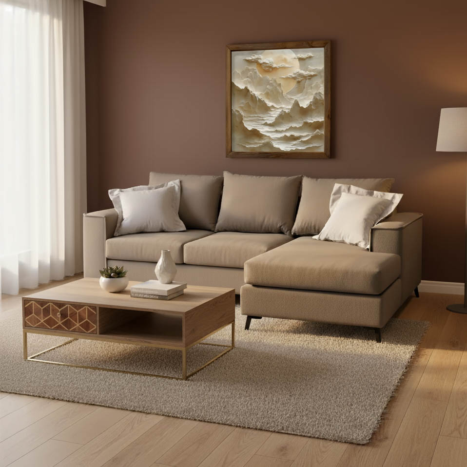 product_pako_168-000040 Γωνιακός καναπές Fabulous αναστρέψιμος ύφασμα mocha-cream 240x165x95εκ - Image 1