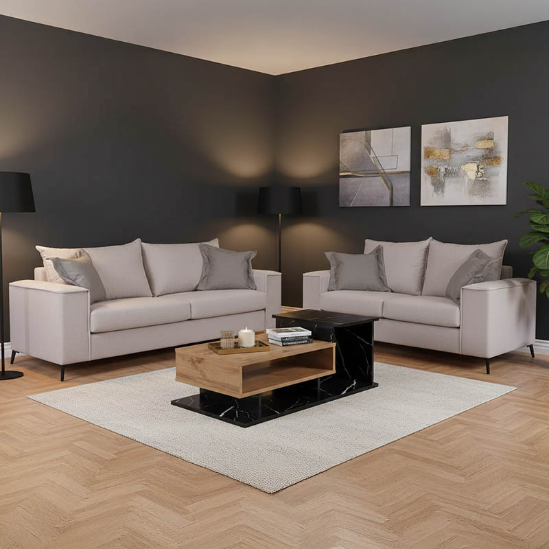 product_pako_168-000045 Σετ σαλονιού Verona 2τεμ 2θέσιος-3θέσιος cream - μαξιλάρια mocha - Image 1