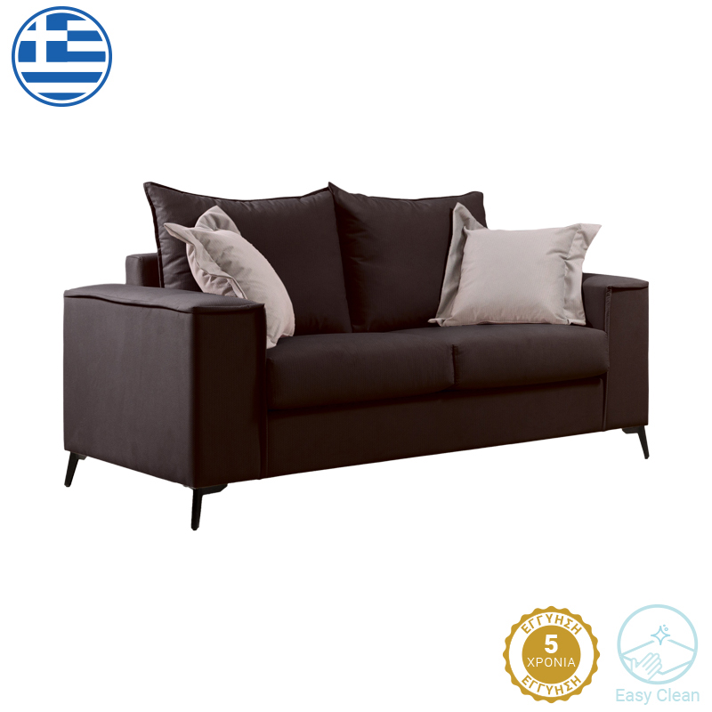 product_pako_168-000079 Καναπές Verona 2θέσιος ανθρακί ύφασμα με μαξιλάρια σε μπεζ απόχρωση 173x93x100εκ - Image 1