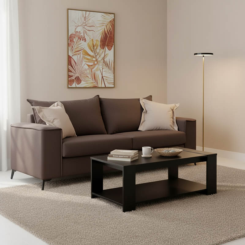 product_pako_168-000080 Καναπές Verona 3θέσιος ανθρακί ύφασμα με μαξιλάρια σε μπεζ απόχρωση 225x93x100εκ - Image 1