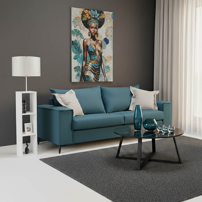 product_pako_168-000084 Καναπές Verona 3θέσιος μπλε ύφασμα με μαξιλάρια σε απόχρωση ανοιχτό γκρι 225x93x100εκ - Image 1
