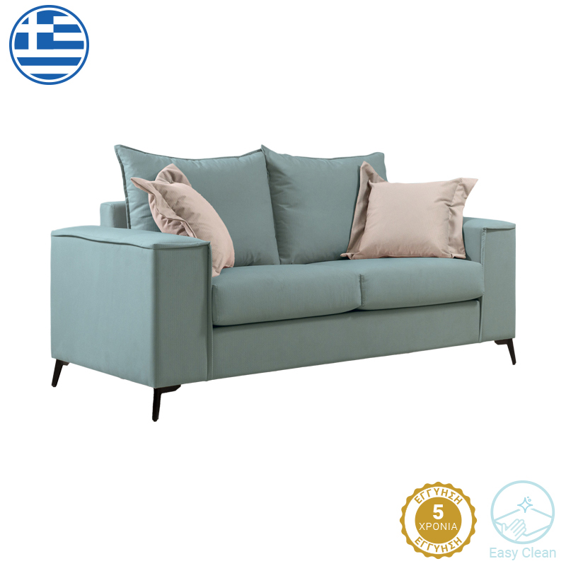 product_pako_168-000087 Καναπές Verona 2θέσιος μέντα ύφασμα με μαξιλάρια σε κρεμ απόχρωση 173x93x100εκ - Image 1
