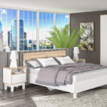 Κομοδίνο Awell sonoma-λευκό 45x44x58εκ (Σετ 2 τεμαχίων) - Image 2