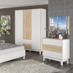 Συρταριέρα Awell 3ων συρταριών sonoma-λευκό 90x44x88,5εκ - Image 2