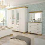 Συρταριέρα Jaden 4ων συρταριών golden oak-λευκό antique 93,5x39x88,5εκ - Image 2