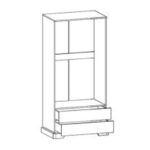 Ντουλάπα Jaden δίφυλλη golden oak-λευκό antique 101x62x197,5εκ - Image 3