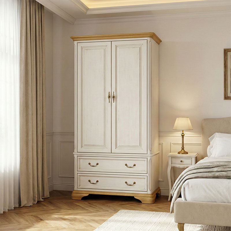 product_pako_173-000030 Ντουλάπα Jaden δίφυλλη golden oak-λευκό antique 101x62x197,5εκ - Image 1