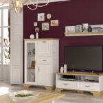 Βιτρίνα Jaden golden oak-λευκό antique 93,5x39x133εκ - Image 2