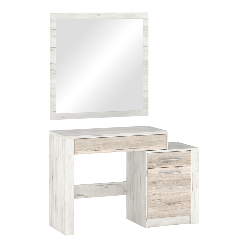 product_pako_173-000042 Τουαλέτα-καθρέπτης Neruda λευκό antique-oak 114,5x39,5x76εκ - Image 1