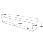 Έπιπλο τηλεόρασης επιτοίχιο Handra λευκό-oak 180x31,5x29,5εκ - Image 5