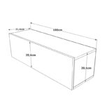 Έπιπλο τηλεόρασης επιτοίχιο Serit λευκό-oak 100x31,5x29,5εκ - Image 5