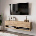 Έπιπλο τηλεόρασης επιτοίχιο Roscoe oak 100x31,5x29,5εκ - Image 2