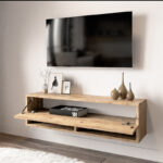 Έπιπλο τηλεόρασης επιτοίχιο Roscoe oak 100x31,5x29,5εκ - Image 3