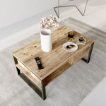 Τραπέζι σαλονιού Honora oak-μαύρο 100x60x44,5εκ - Image 3
