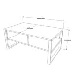 Τραπέζι σαλονιού Honora oak-μαύρο 100x60x44,5εκ - Image 4