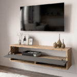 Έπιπλο τηλεόρασης επιτοίχιο Roscoe ανθρακί-oak 100x31,5x29εκ - Image 4