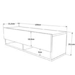 Έπιπλο τηλεόρασης επιτοίχιο Roscoe λευκό-oak 100x31.5x29.5εκ - Image 5