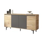 Μπουφές Augusta oak-ανθρακί 160x40x78.5εκ - Image 2