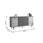 Μπουφές Augusta oak-ανθρακί 160x40x78.5εκ - Image 6