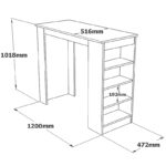 Τραπέζι μπαρ Riff λευκό-oak 120x51.5x101.5εκ - Image 4