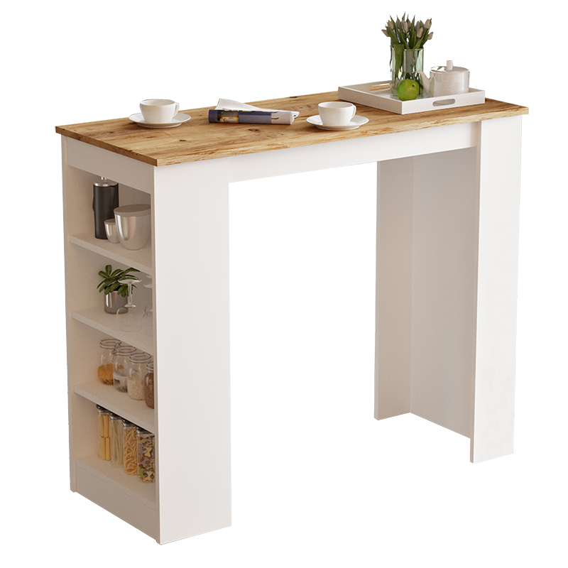product_pako_176-000052 Τραπέζι μπαρ Riff λευκό-oak 120x51.5x101.5εκ - Image 1
