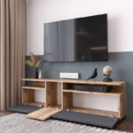 Έπιπλο τηλεόρασης Elana sonoma-ανθρακί 150x29.5x46.3εκ - Image 2
