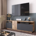 Έπιπλο τηλεόρασης Elana sonoma-ανθρακί 150x29.5x46.3εκ - Image 4