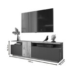 Έπιπλο τηλεόρασης Elana sonoma-ανθρακί 150x29.5x46.3εκ - Image 6