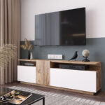 Έπιπλο τηλεόρασης Elana sonoma-λευκό 150x29.5x46.3εκ - Image 4