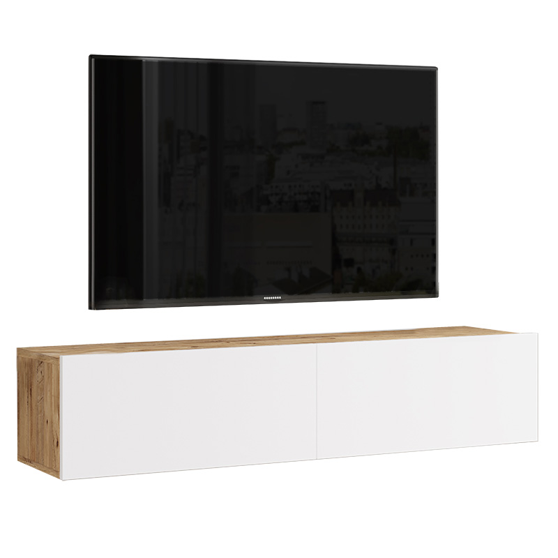 product_pako_176-000062 Έπιπλο τηλεόρασης επιτοίχιο Serit λευκό-sonoma 140x31.6x29.6εκ - Image 1