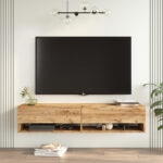 Έπιπλο τηλεόρασης επιτοίχιο Roscoe sonoma 140x31.6x29.6εκ - Image 4