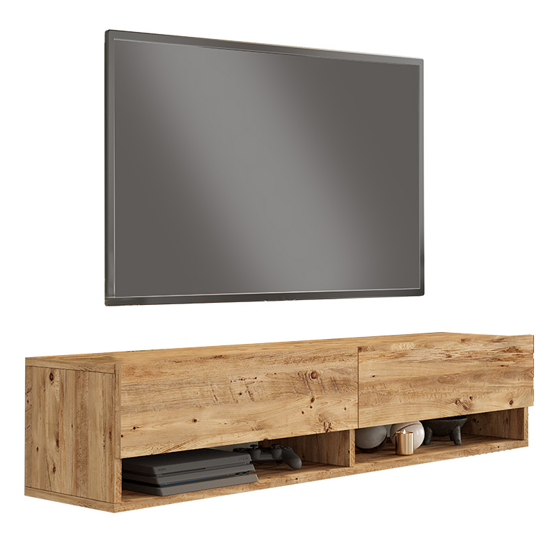 product_pako_176-000063 Έπιπλο τηλεόρασης επιτοίχιο Roscoe sonoma 140x31.6x29.6εκ - Image 1