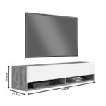 Έπιπλο τηλεόρασης επιτοίχιο Roscoe λευκό-sonoma 140x31.6x29.6εκ - Image 6