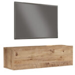 Έπιπλο τηλεόρασης επιτοίχιο Serit sonoma 100x31.6x29.6εκ - Image 2