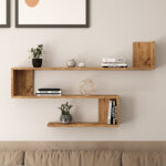 Ραφιέρα τοίχου Belinda oak 120x14.5x71.4εκ - Image 3