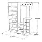 Έπιπλο εισόδου Doorse μελαμίνης ανθρακί-oak 147.5x35x180εκ - Image 3