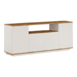 Μπουφές Placefol μελαμίνης λευκό-φυσικό 180x44.5x75εκ - Image 2