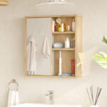 Ντουλάπι μπάνιου Bagno με καθρέπτη oak 60x14.5x63.6εκ - Image 2