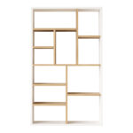 Βιβλιοθήκη Boteca 10θέσεων σε oak-λευκή απόχρωση 75x22x123.6εκ - Image 2