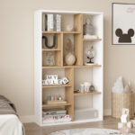 Βιβλιοθήκη Boteca 10θέσεων σε oak-λευκή απόχρωση 75x22x123.6εκ