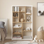 Βιβλιοθήκη Boteca 10θέσεων σε oak-λευκή απόχρωση 75x22x123.6εκ - Image 3