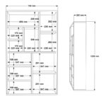 Βιβλιοθήκη Boteca 10θέσεων σε oak-λευκή απόχρωση 75x22x123.6εκ - Image 4