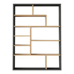 Βιβλιοθήκη Decora σε φυσική-ανθρακί απόχρωση 90x22x123.6εκ - Image 2