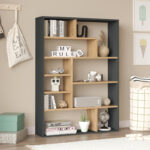 Βιβλιοθήκη Decora σε φυσική-ανθρακί απόχρωση 90x22x123.6εκ