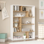 Βιβλιοθήκη Decora σε oak-λευκό απόχρωση 90x22x123.6εκ