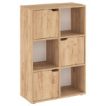 Βιβλιοθήκη Bookel μελαμίνης σε oak απόχρωση 59.5x27.5x89εκ - Image 2