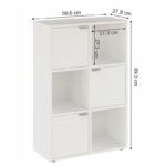 Βιβλιοθήκη Bookel μελαμίνης σε λευκή απόχρωση 59.5x27.5x89εκ - Image 5