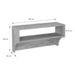 Κρεμάστρα Crosta σε oak απόχρωση 80x28x40εκ - Image 4