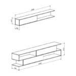 Σύνθετο σαλονιού Brick σε sonoma oak-κρεμ απόχρωση 240x40x50.4εκ - Image 3
