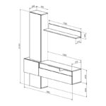 Σύνθετο σαλονιού Wendy σε oak-μαύρη απόχρωση 195.1x37.3x219.1εκ - Image 3